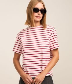 Camiseta Boxy Listrada em Algodão