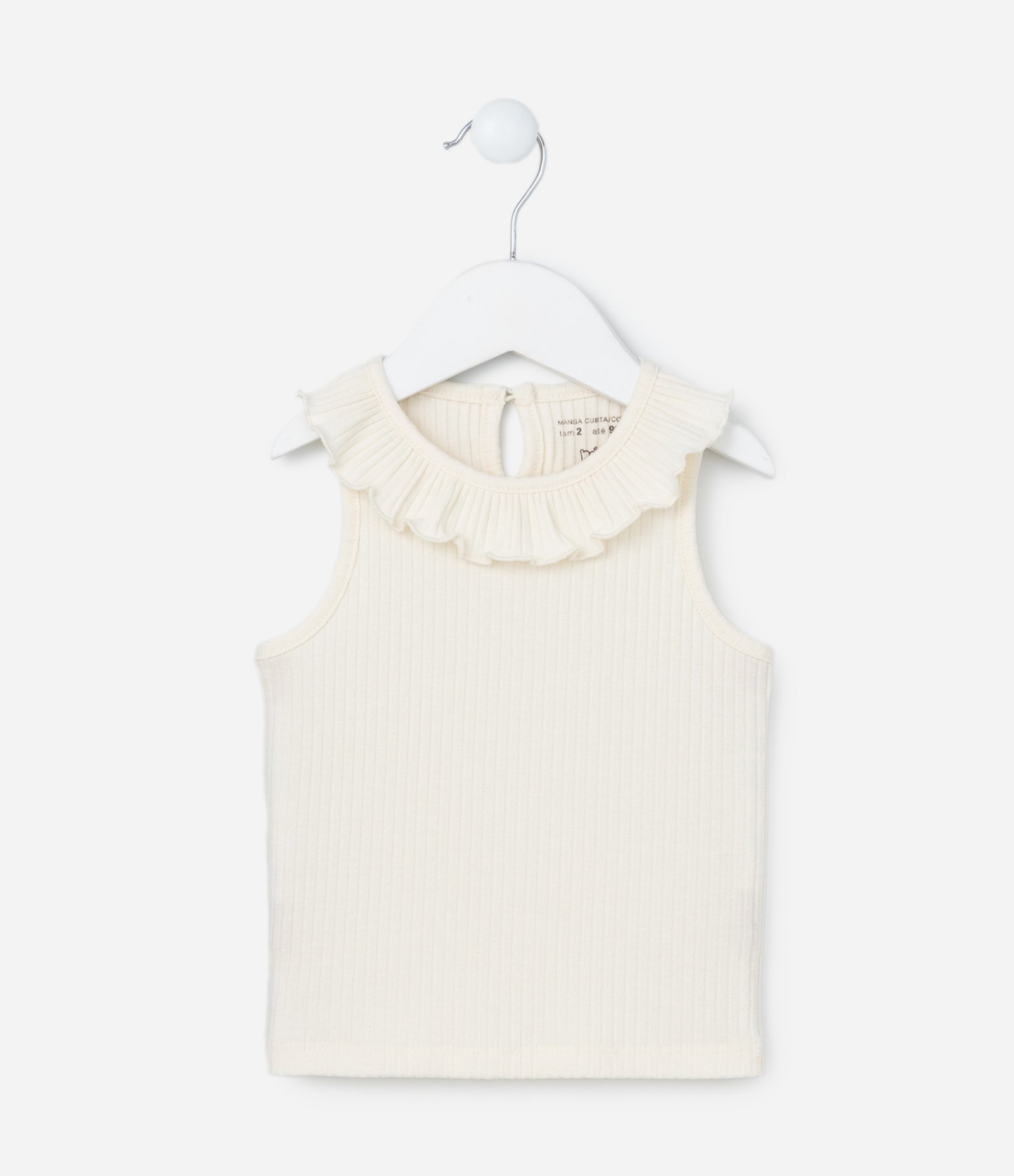 Conjunto Infantil em Ribana com Babadinho na Gola - Tam 1 a 6 Anos Bege/Lilás 2