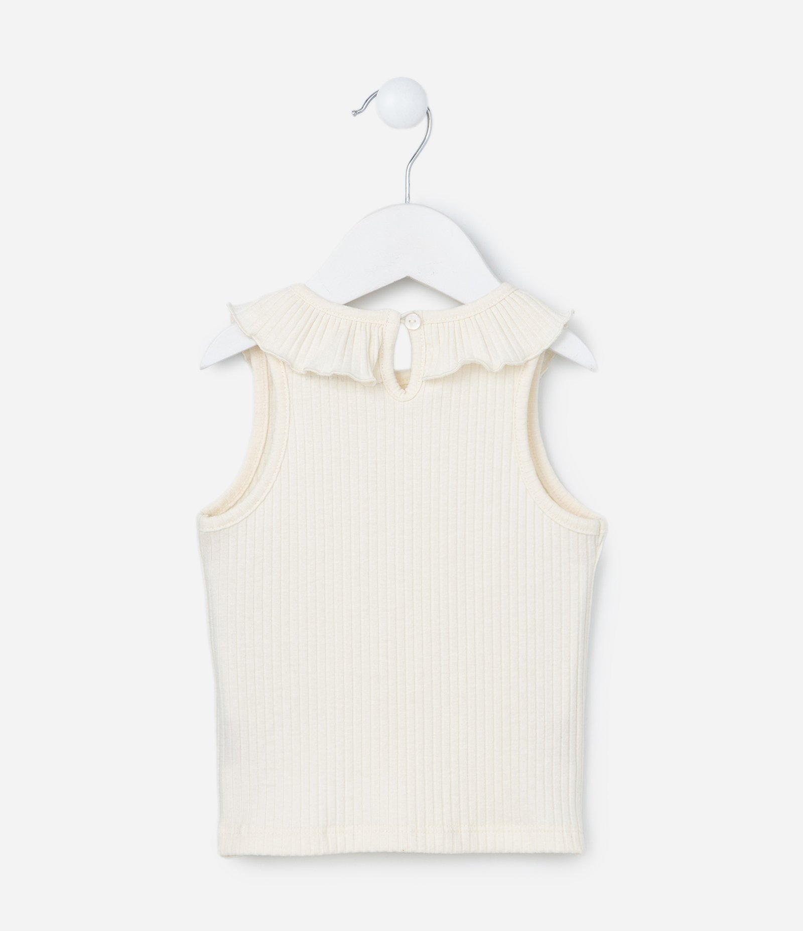 Conjunto Infantil em Ribana com Babadinho na Gola - Tam 1 a 6 Anos Bege/Lilás 3