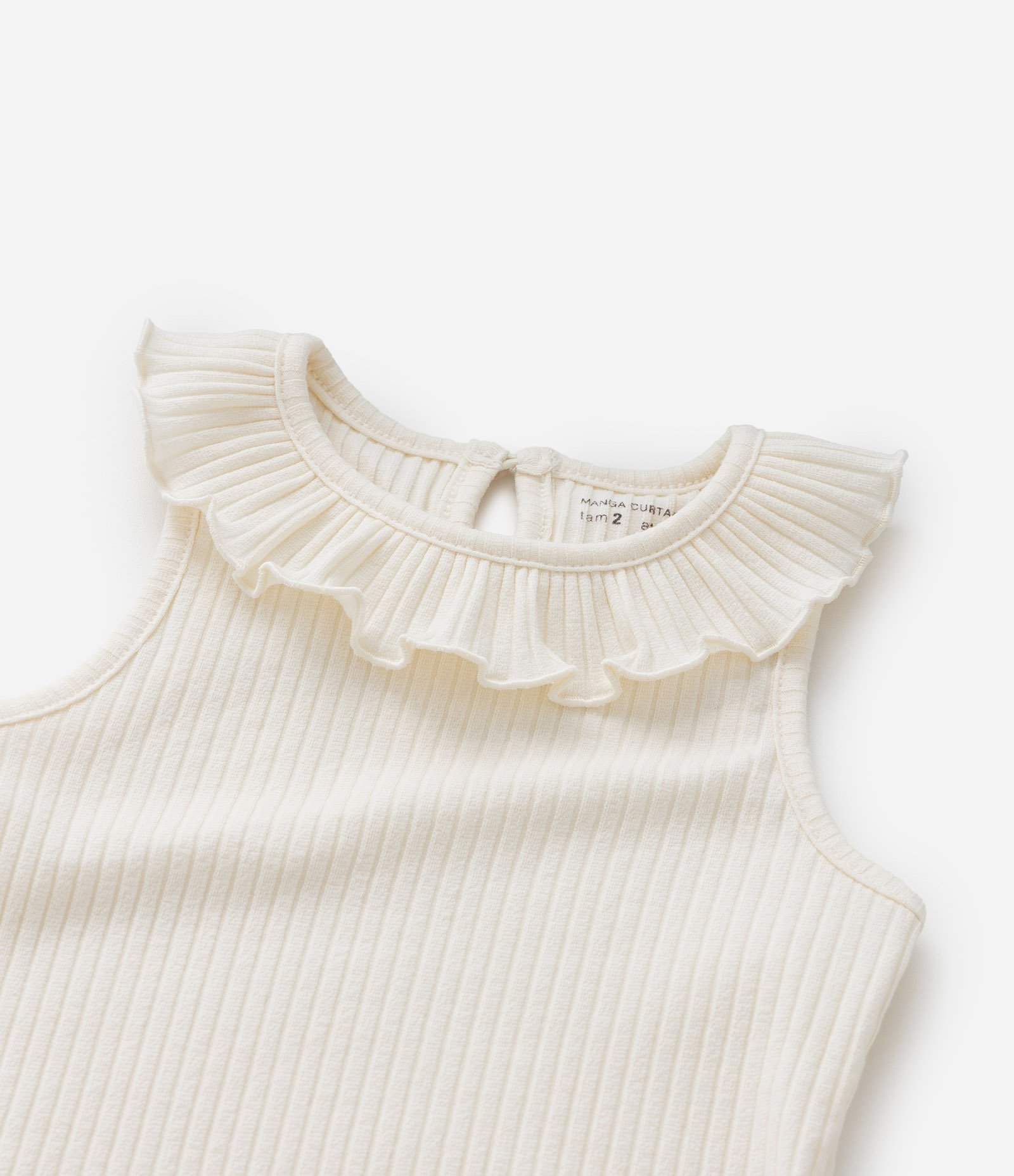 Conjunto Infantil em Ribana com Babadinho na Gola - Tam 1 a 6 Anos Bege/Lilás 5