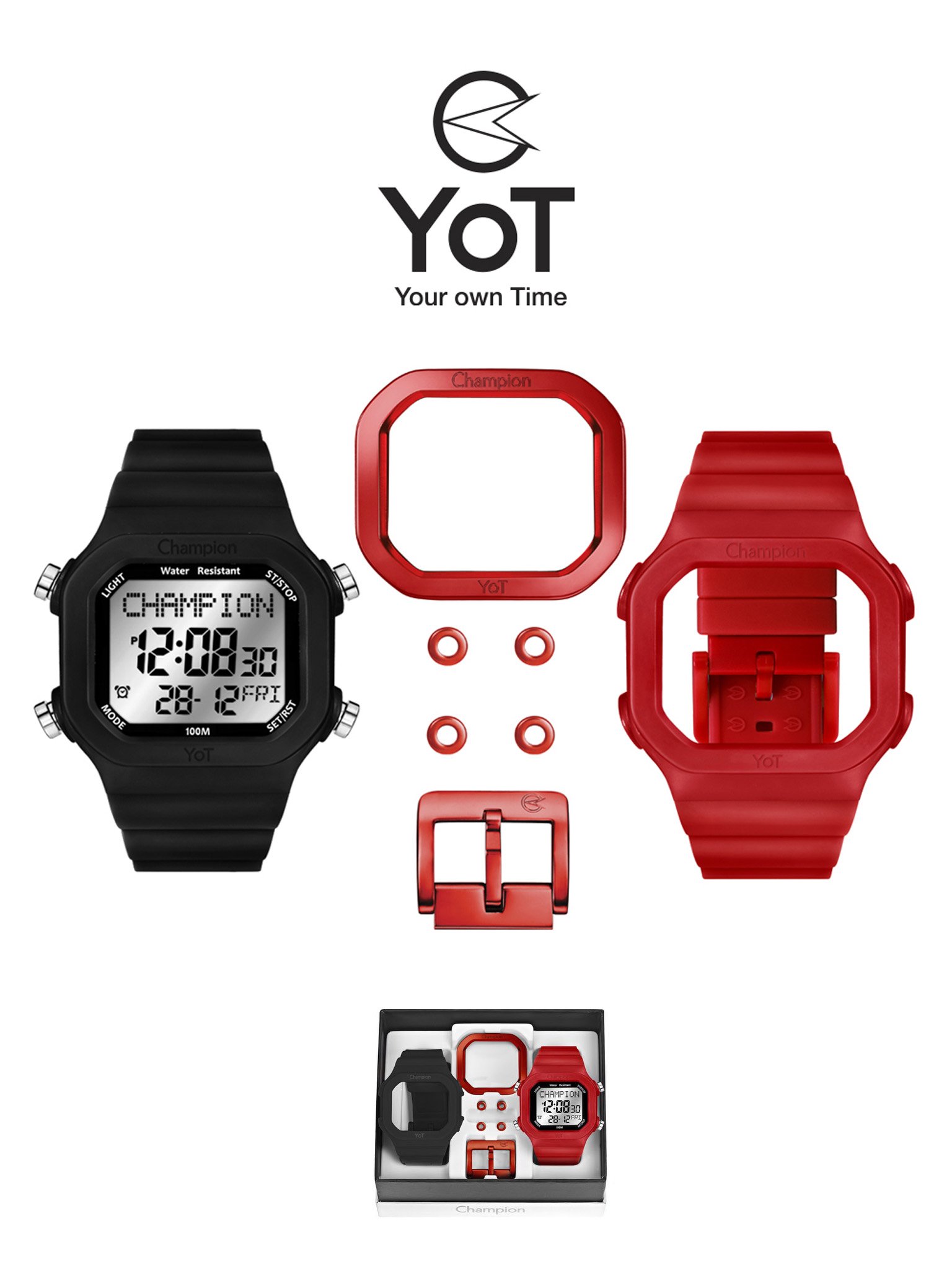 Relógio Champion Yot Digital Vermelho 2