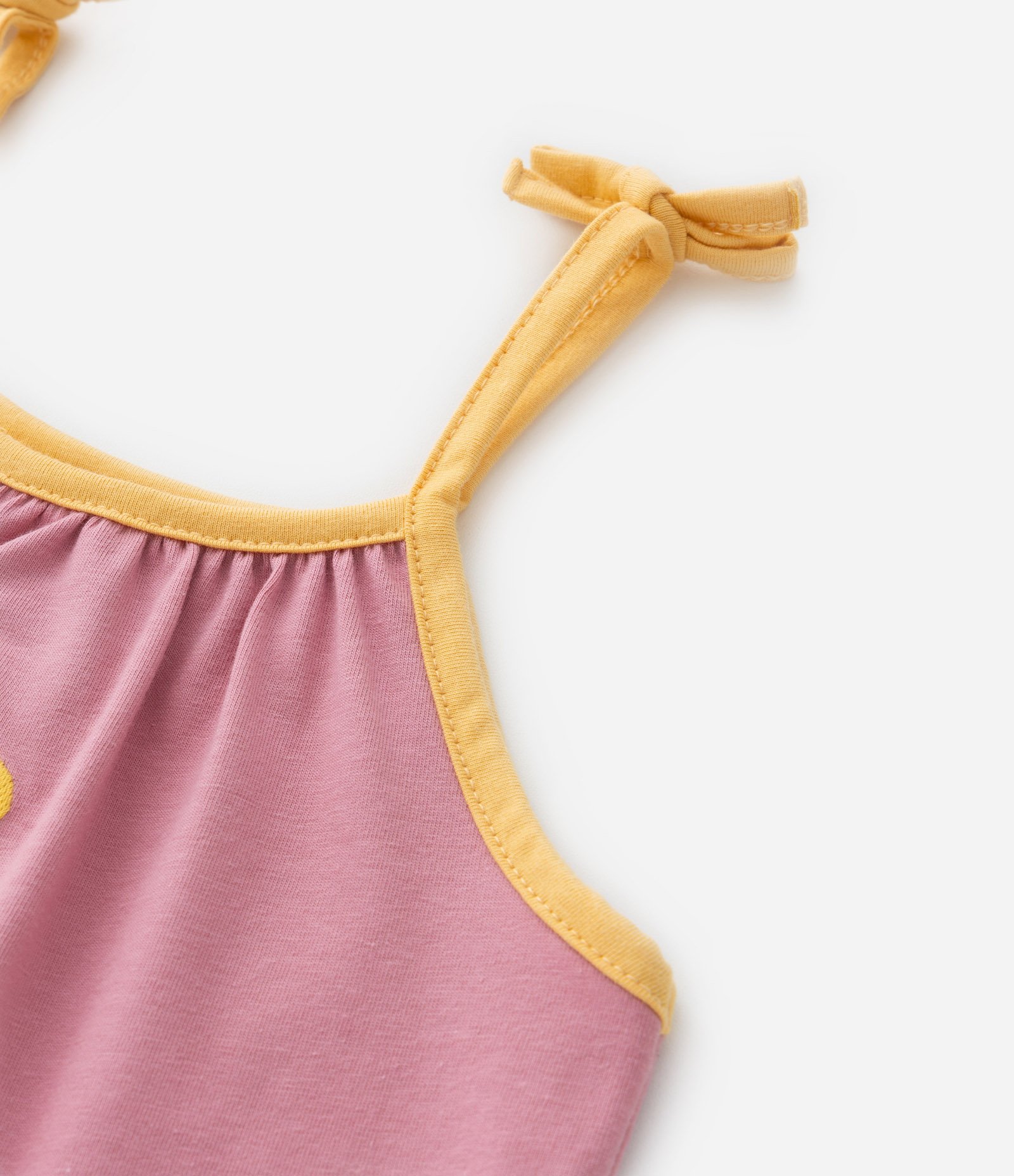 Conjunto Infantil com Viés Contrastante e Amarração - Tam 1 a 6 Anos Rosa 8