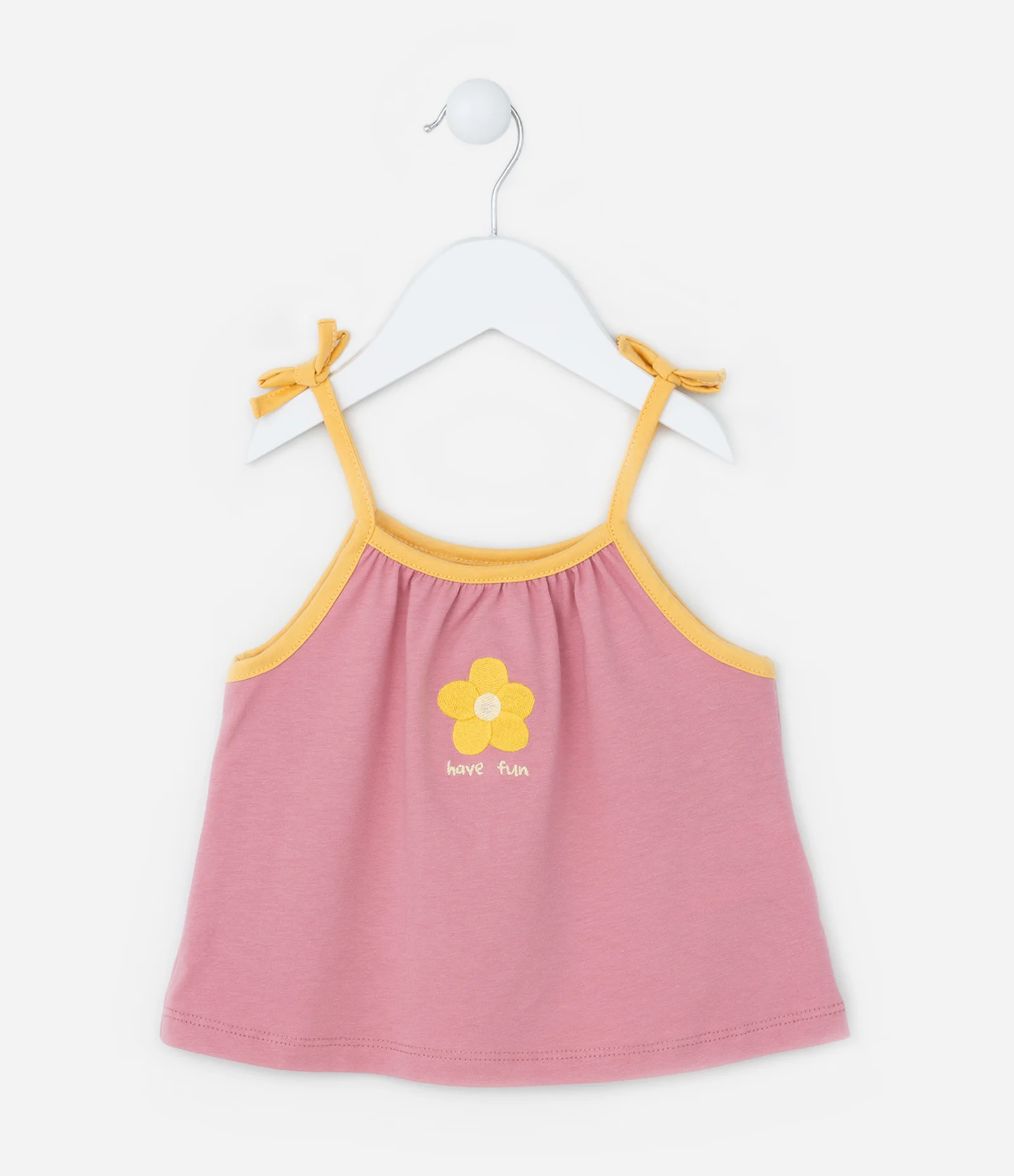 Conjunto Infantil com Viés Contrastante e Amarração - Tam 1 a 6 Anos Rosa 2