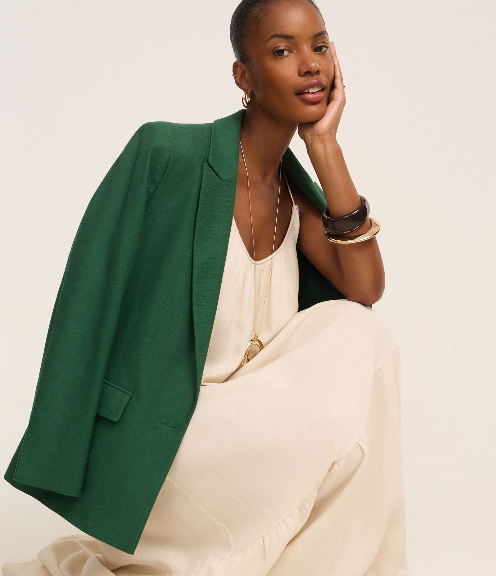 Vestido Midi em Viscolinho com Alças Finas Bege 7