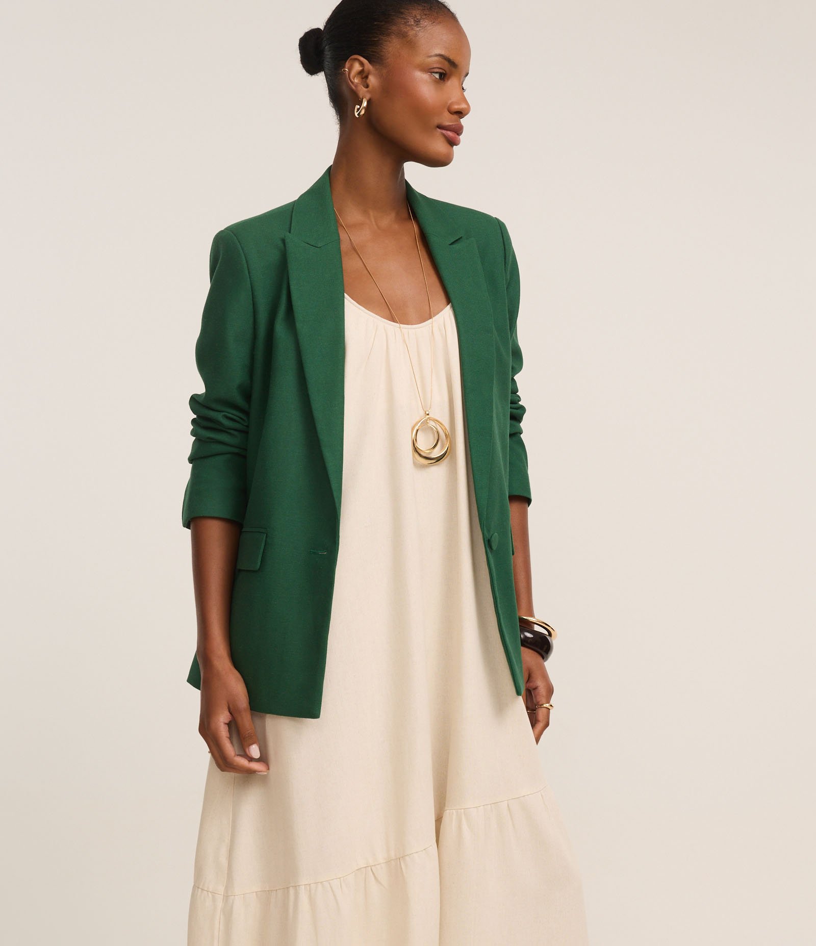 Vestido Midi em Viscolinho com Alças Finas Bege 1