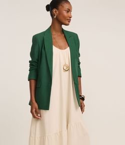 Vestido Midi em Viscolinho com Alças Finas