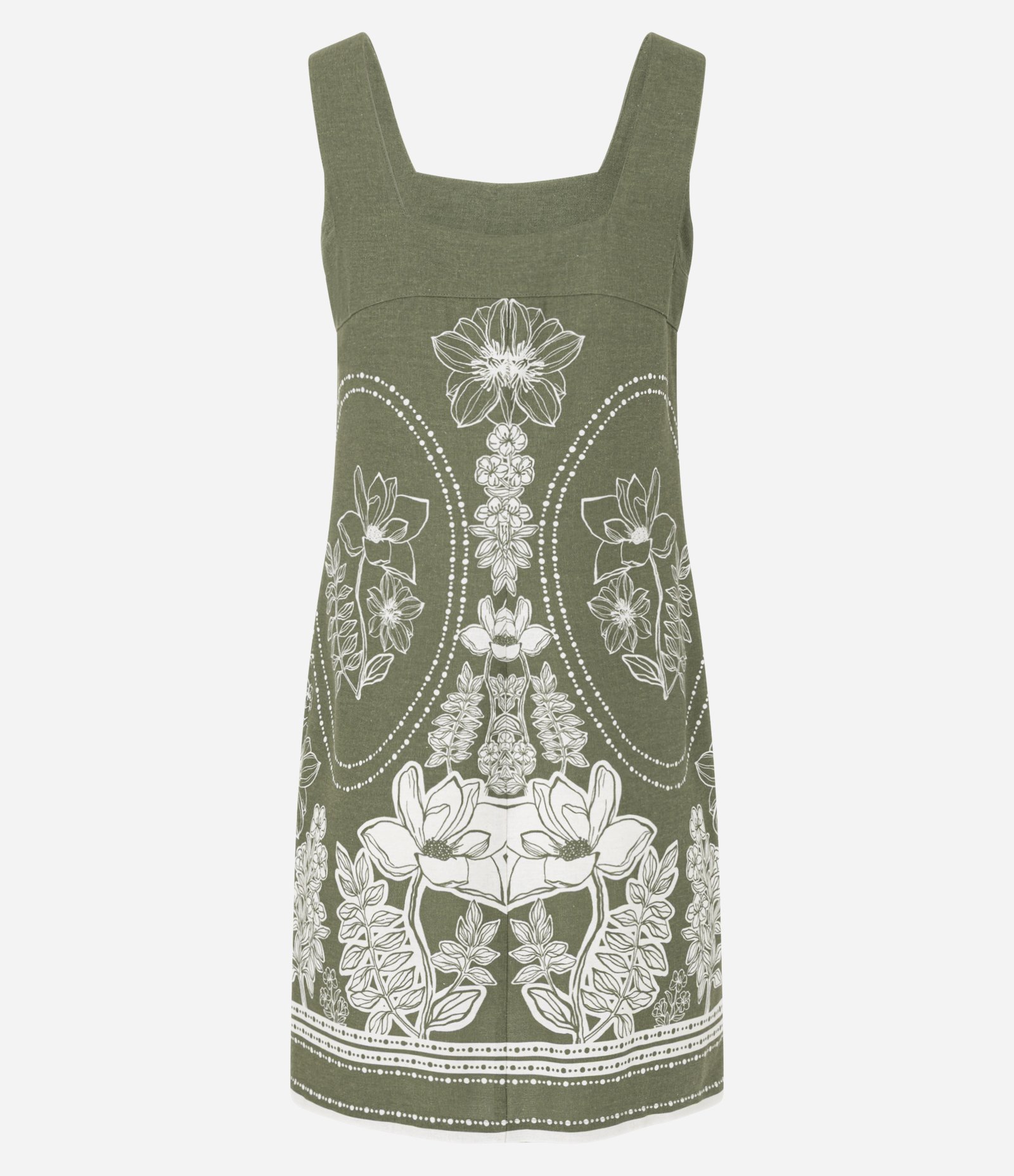 Vestido Curto em Viscolinho com Estampa Floral Verde 6