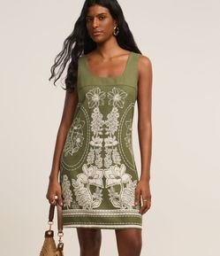 Vestido Curto em Viscolinho com Estampa Floral