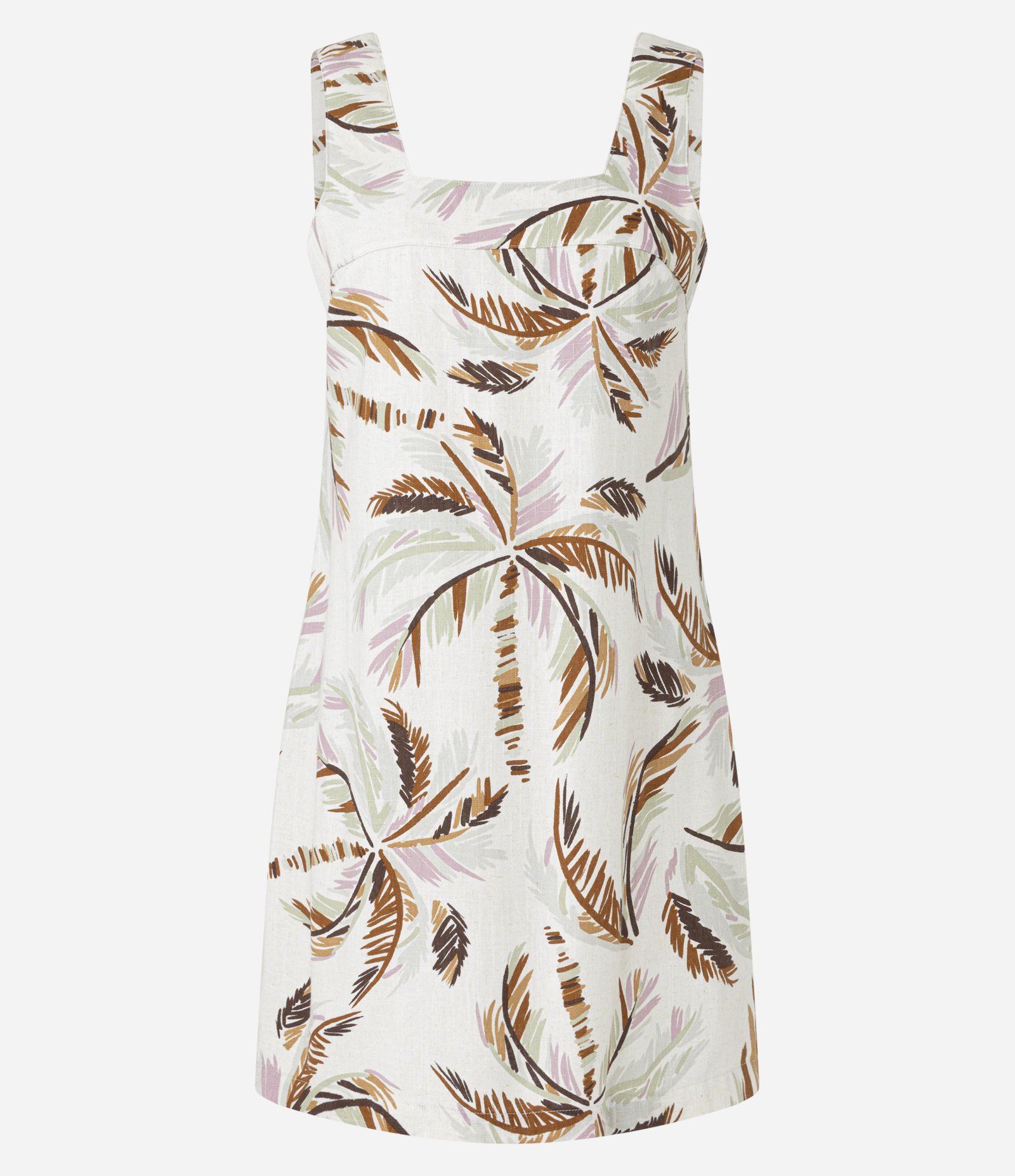 Vestido Curto em Viscolinho com Estampa Folhagem Multicores 5