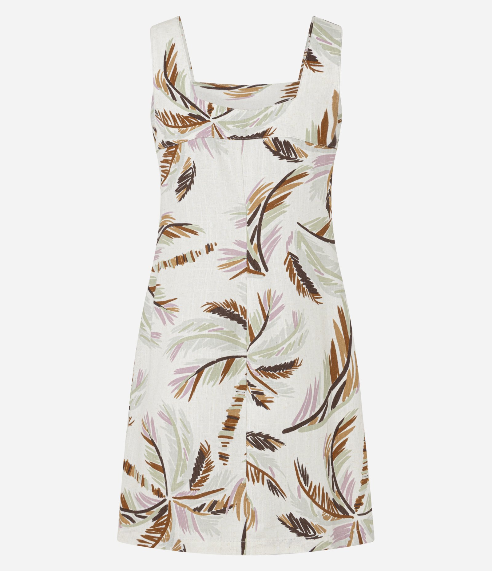 Vestido Curto em Viscolinho com Estampa Folhagem Multicores 6