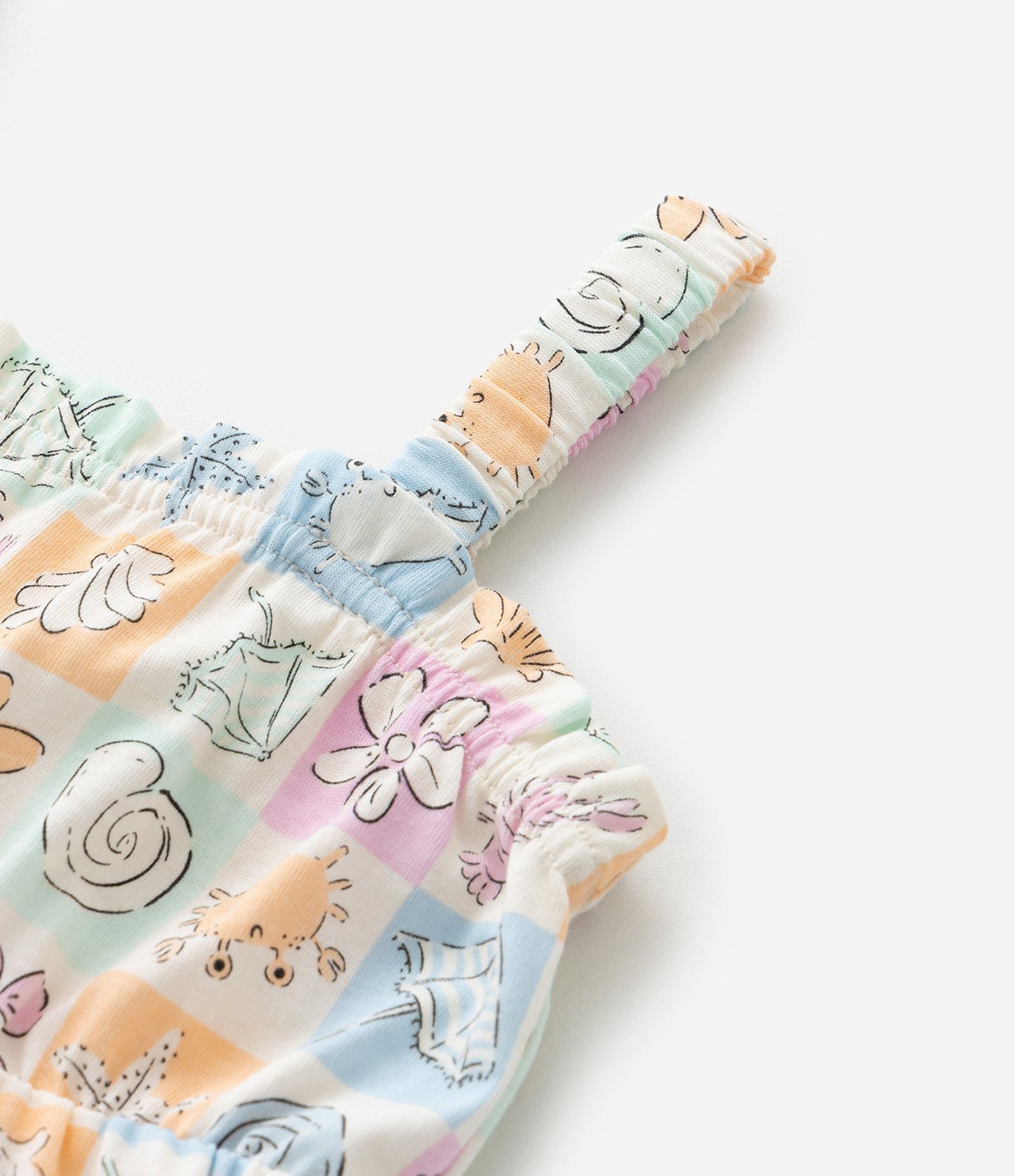 Vestido Infantil com Estampa Tropical - Tam 1 a 6 Anos Bege 5