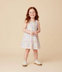 Vestido Infantil com Estampa Tropical - Tam 1 a 6 Anos