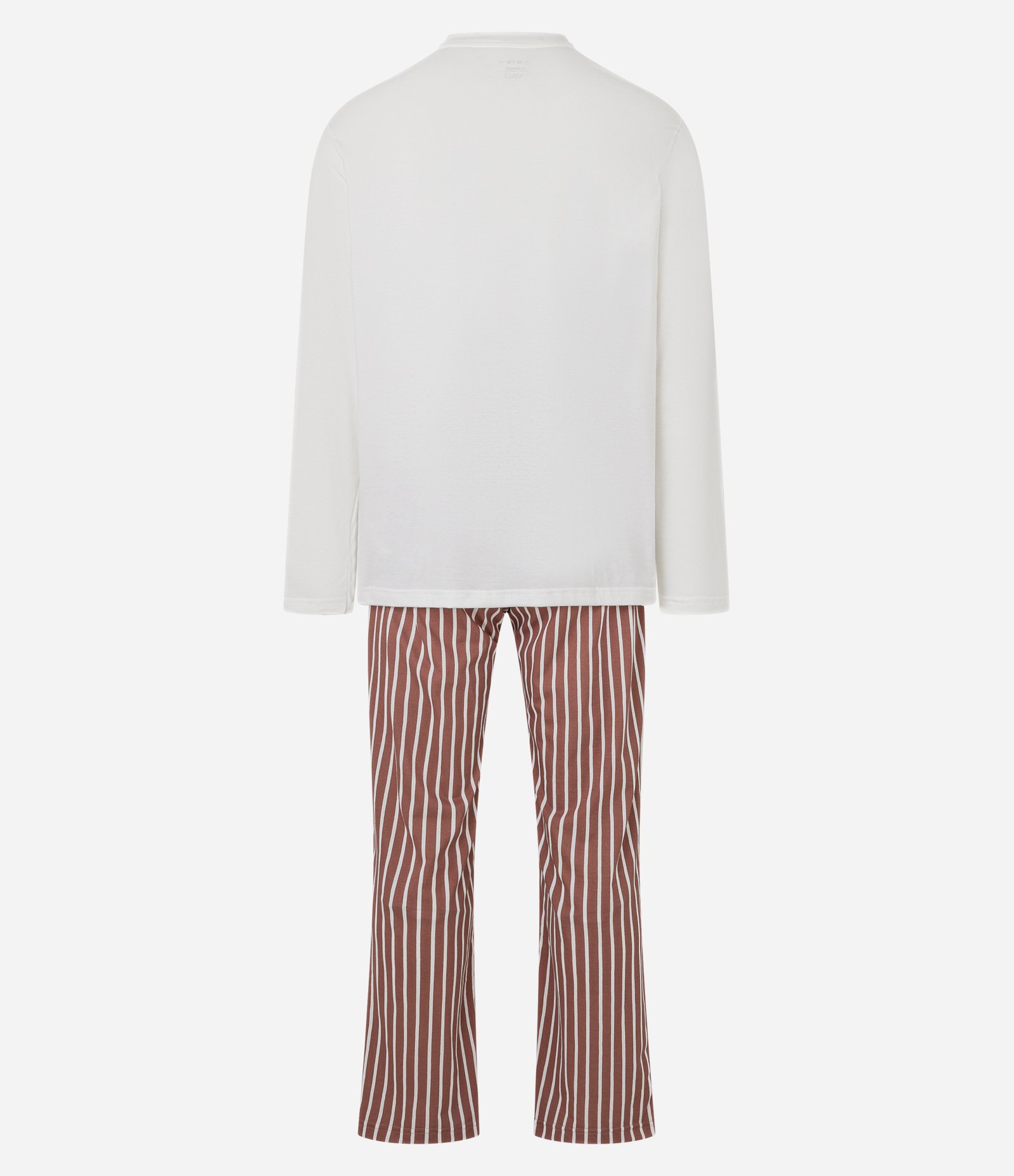 Pijama Longo em Chenille com Estampa Combinação Perfeita Branco/Marrom 2