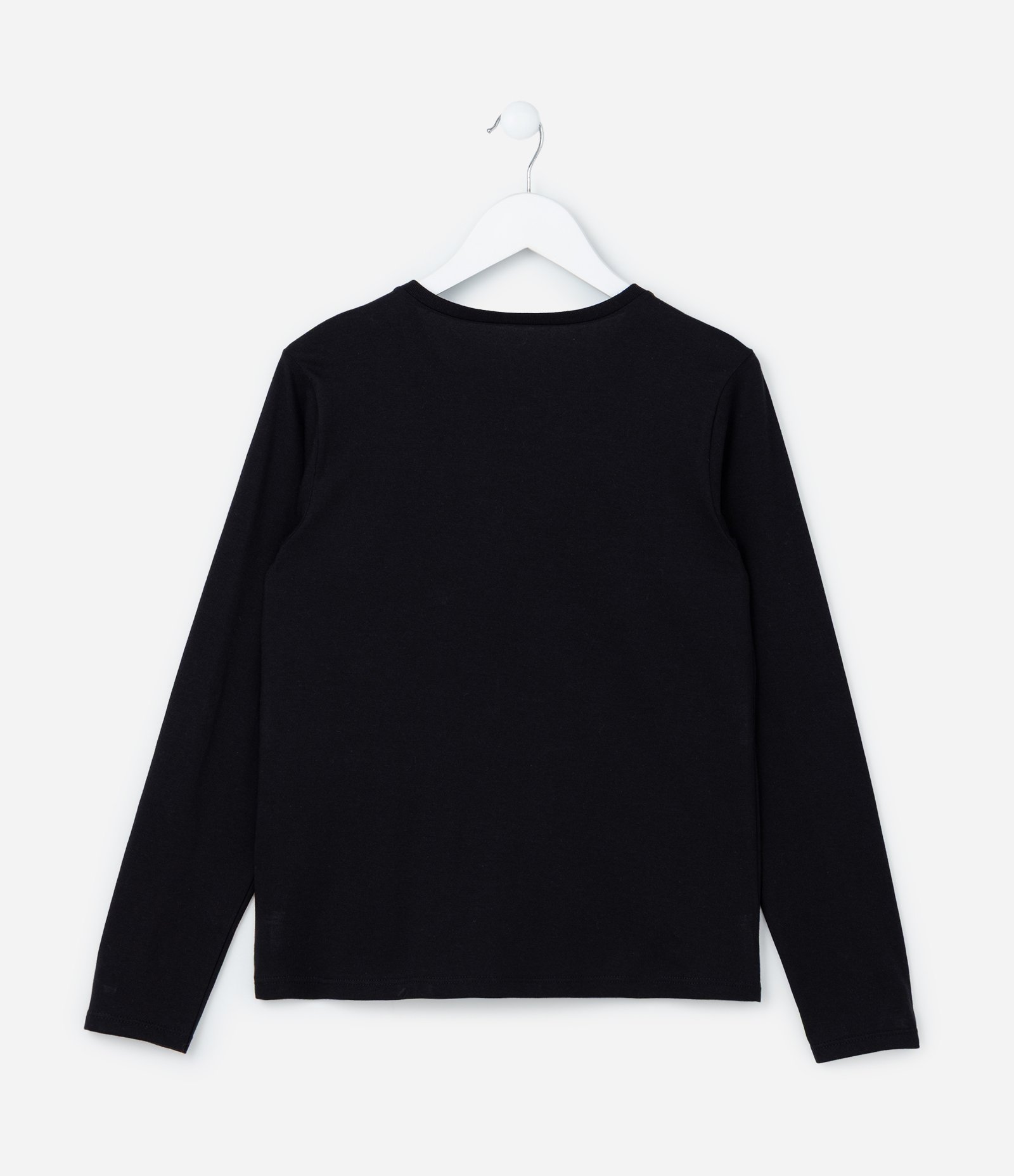 Camiseta Infantil com Estampa Cara de Gatinho - Tam 5 a 14 Anos Preto 2