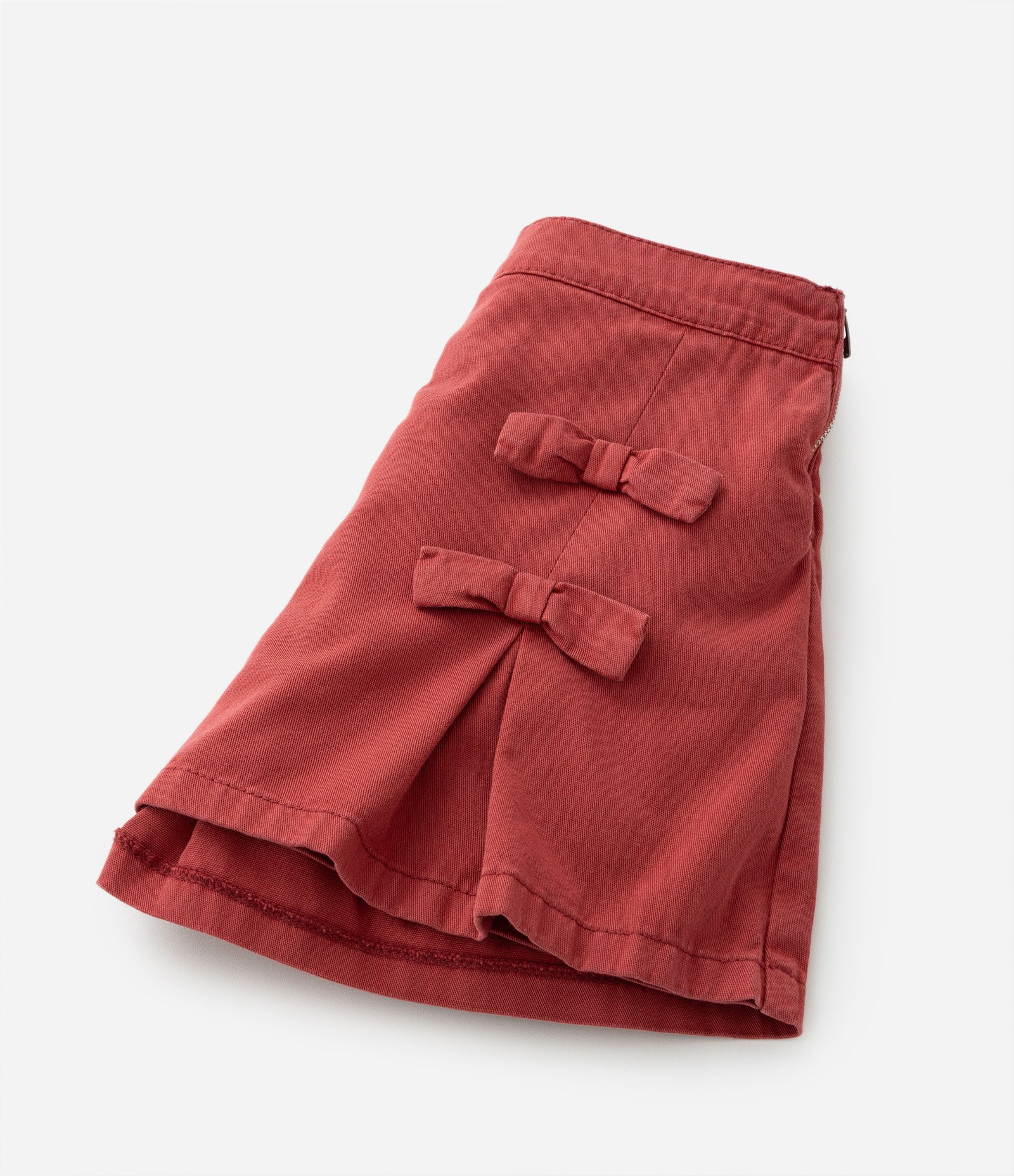 Short Saia Infantil em Sarja com Laços - Tam 5 a 14 Anos Vermelho 7