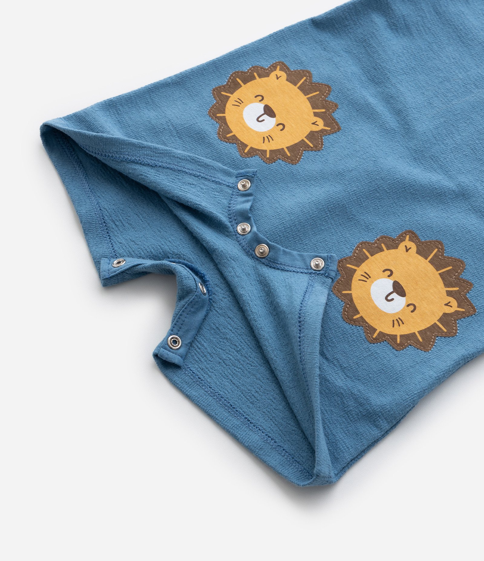 Macaquinho Infantil com Estampa Leãozinho - Tam 0 a 18 meses Azul 4