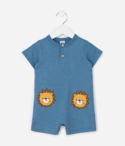 Macaquinho Infantil com Estampa Leãozinho - Tam 0 a 18 meses