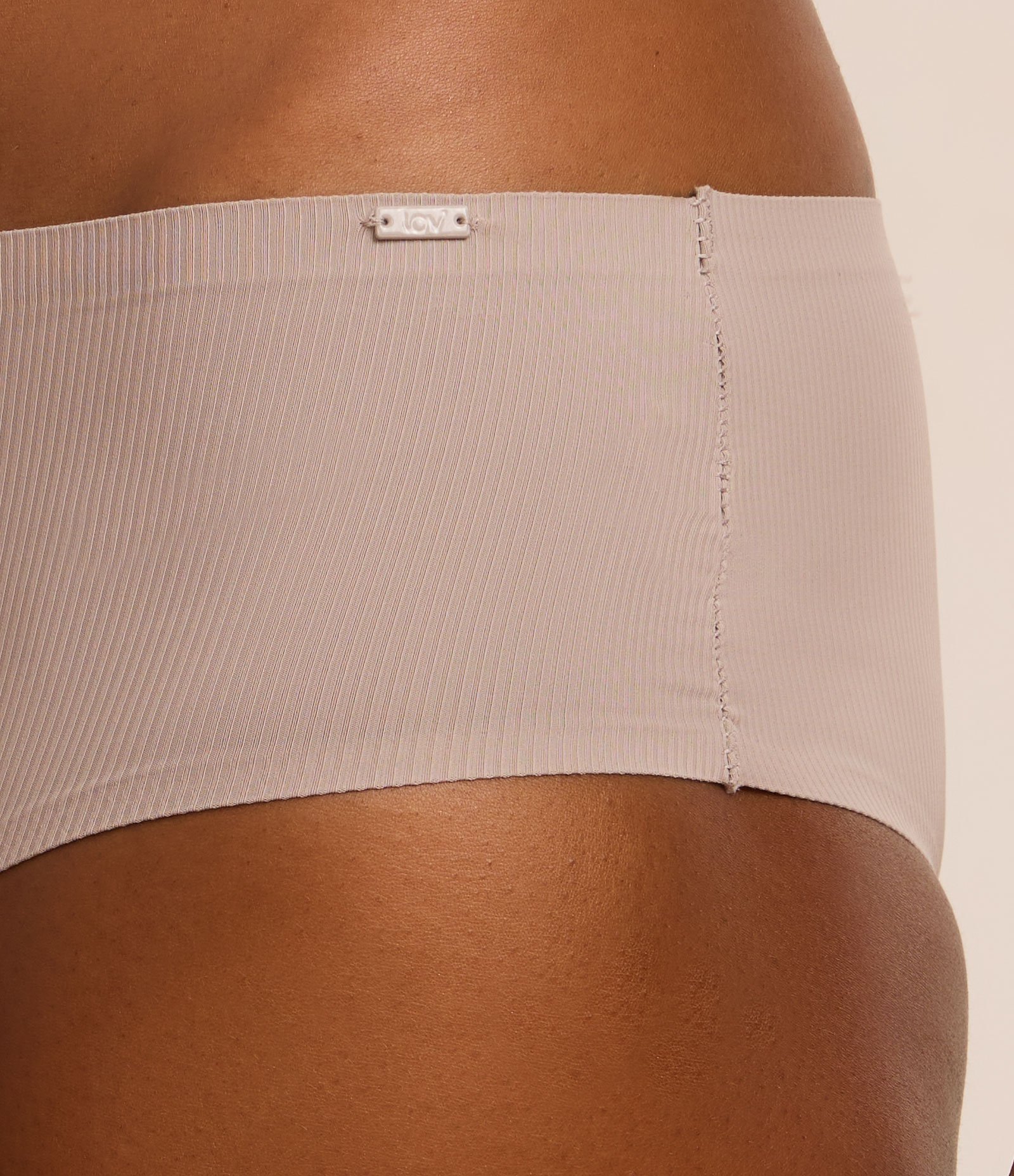 Calcinha Boyshort em Microfibra Texturizada Bege 3