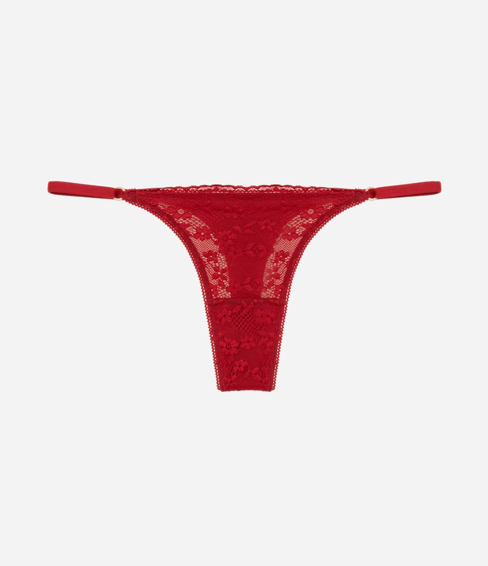 Calcinha String Fio em Microfibra com Renda Vermelho 6