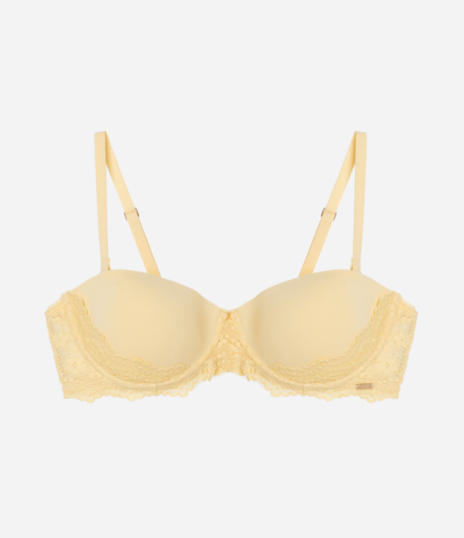 Sutiã Tomara que Caia em Microfibra com Renda Amarelo 6