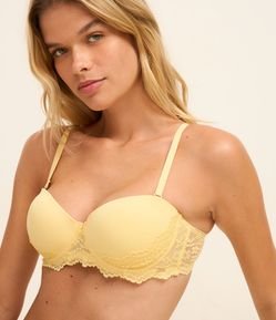 Sutiã Tomara que Caia em Microfibra com Renda