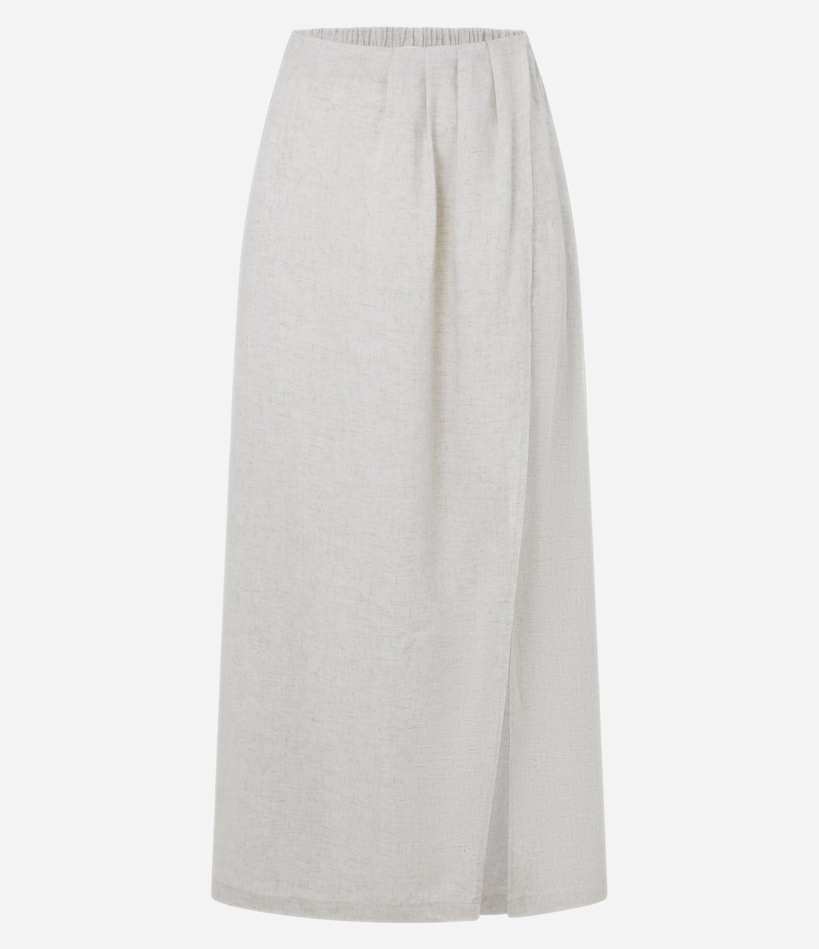 Saída de Praia Saia Longa em Viscolinho com Fenda Bege 5