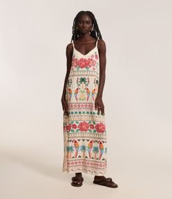 Vestido New Midi em Viscolinho Floral