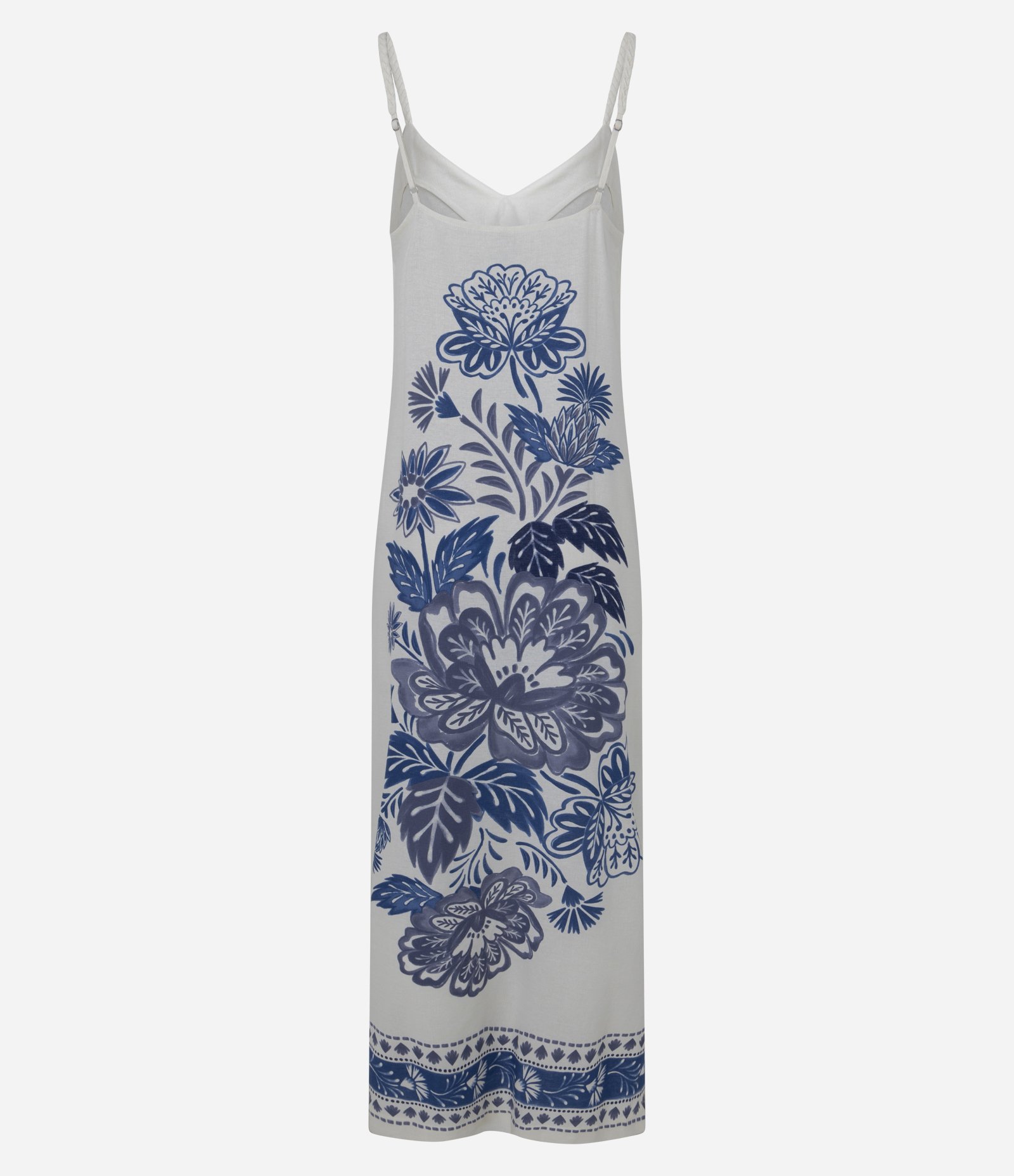 Vestido New Midi em Viscolinho Floral Bege 5