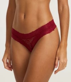 Calcinha Biquíni Fio em Renda Floral