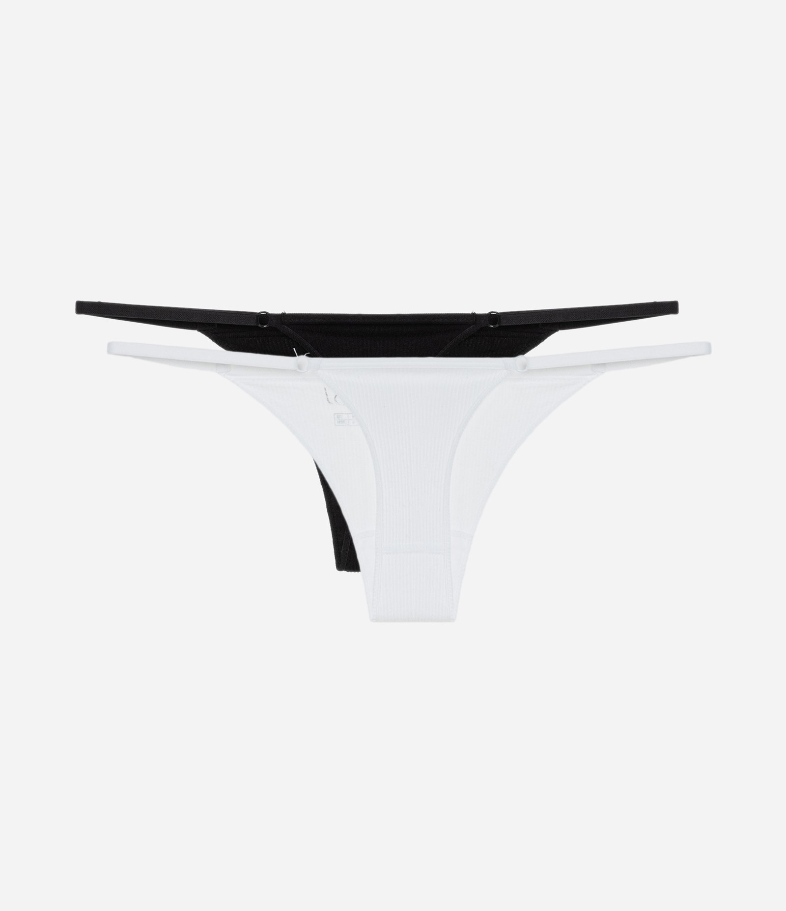 Kit 02 Calcinhas String Fio Seamless Preto/Branco 2