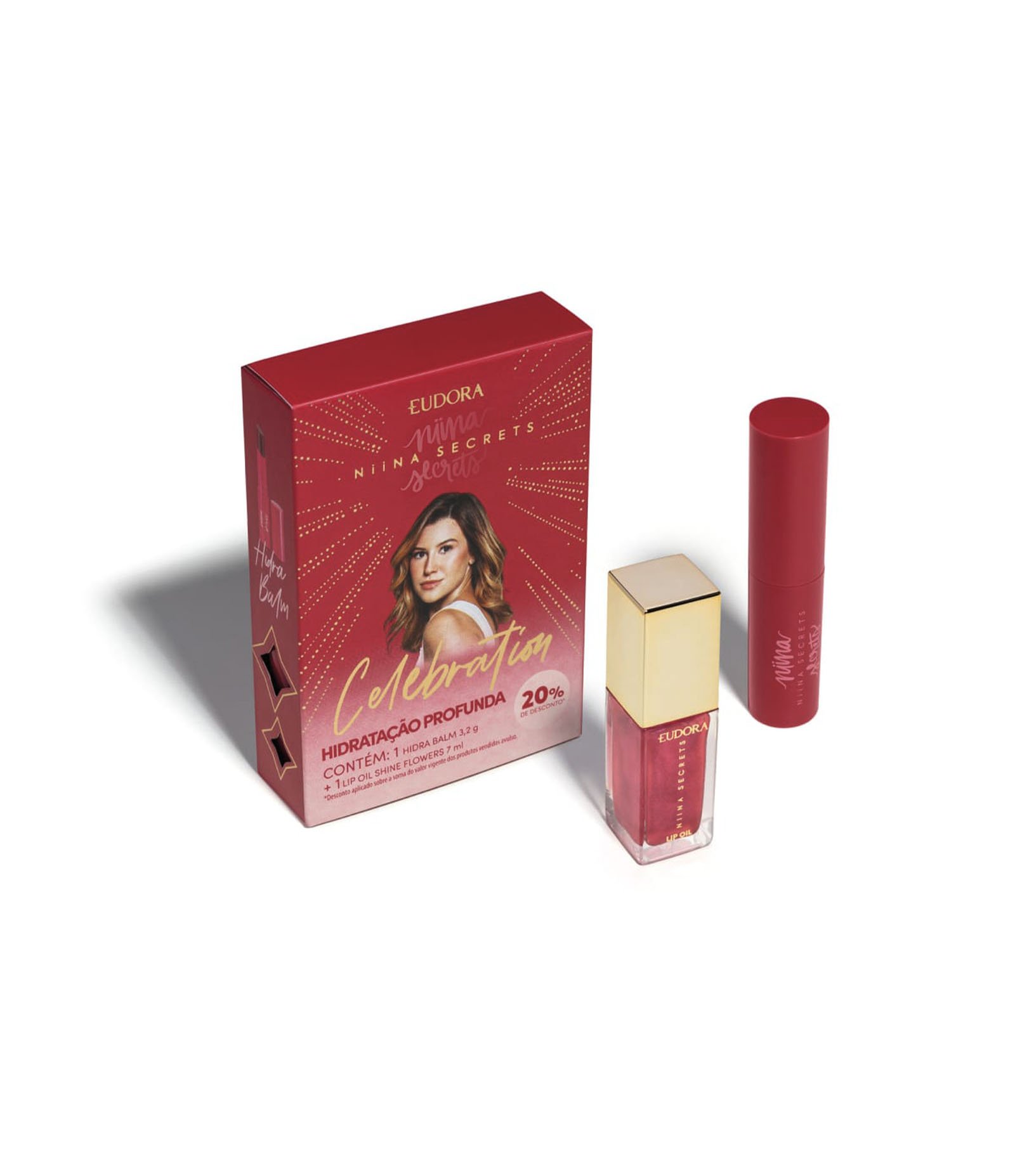 Promopack Celebration Niina Secrets Hidra Balm 3,2g + Lip Oil Shine Flowers 7ml  Colorido 3