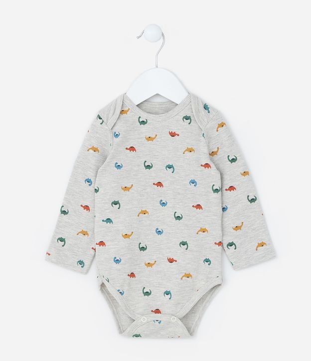 Body Infantil com Estampa de Dinos - Tam RN a 18 meses