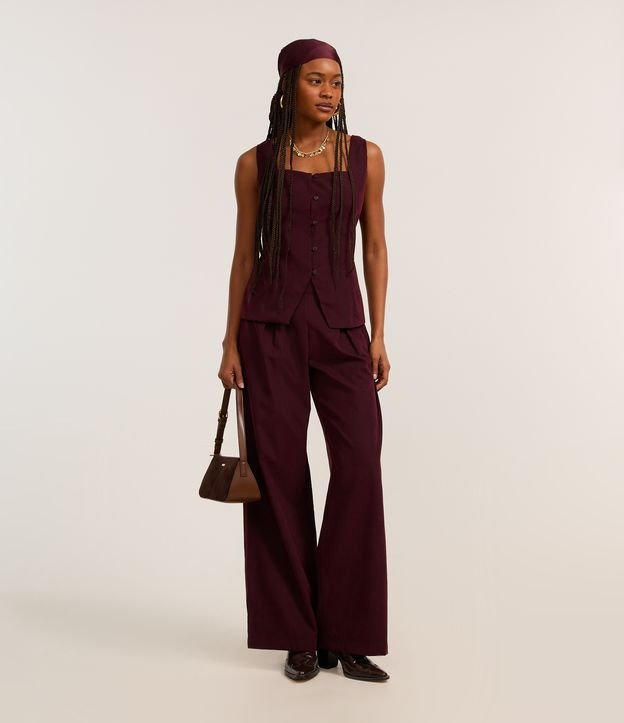 Calça Pantalona em Cupro com Pregas