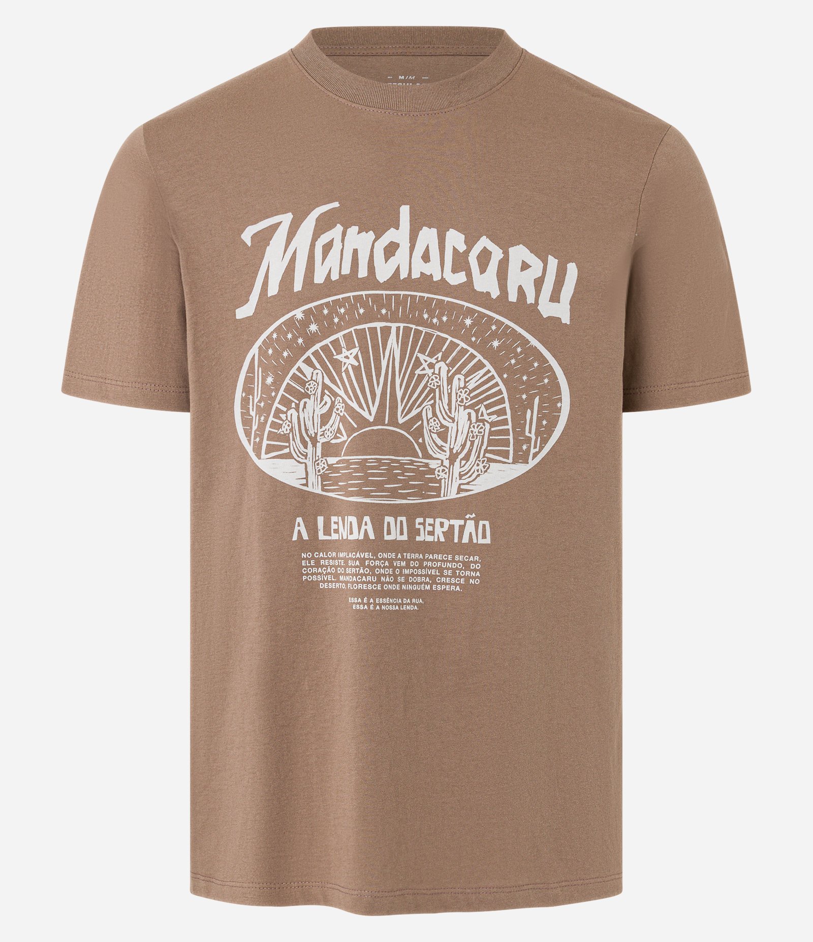 Camiseta Comfort em Algodão com Estampa Lettering Mandacaru Marrom 4