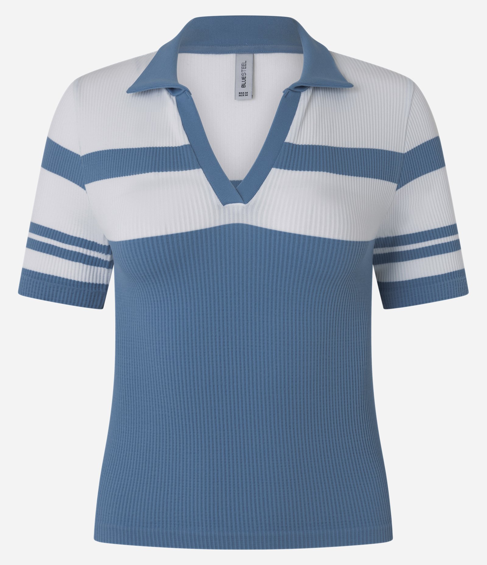 Blusa Polo Seamless Listrada Azul 6