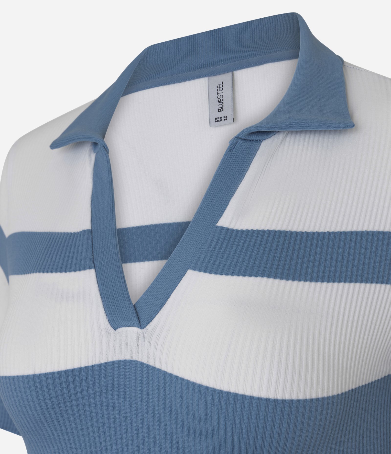 Blusa Polo Seamless Listrada Azul 7