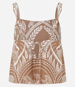 Blusa Curta com Amarração nas Costas