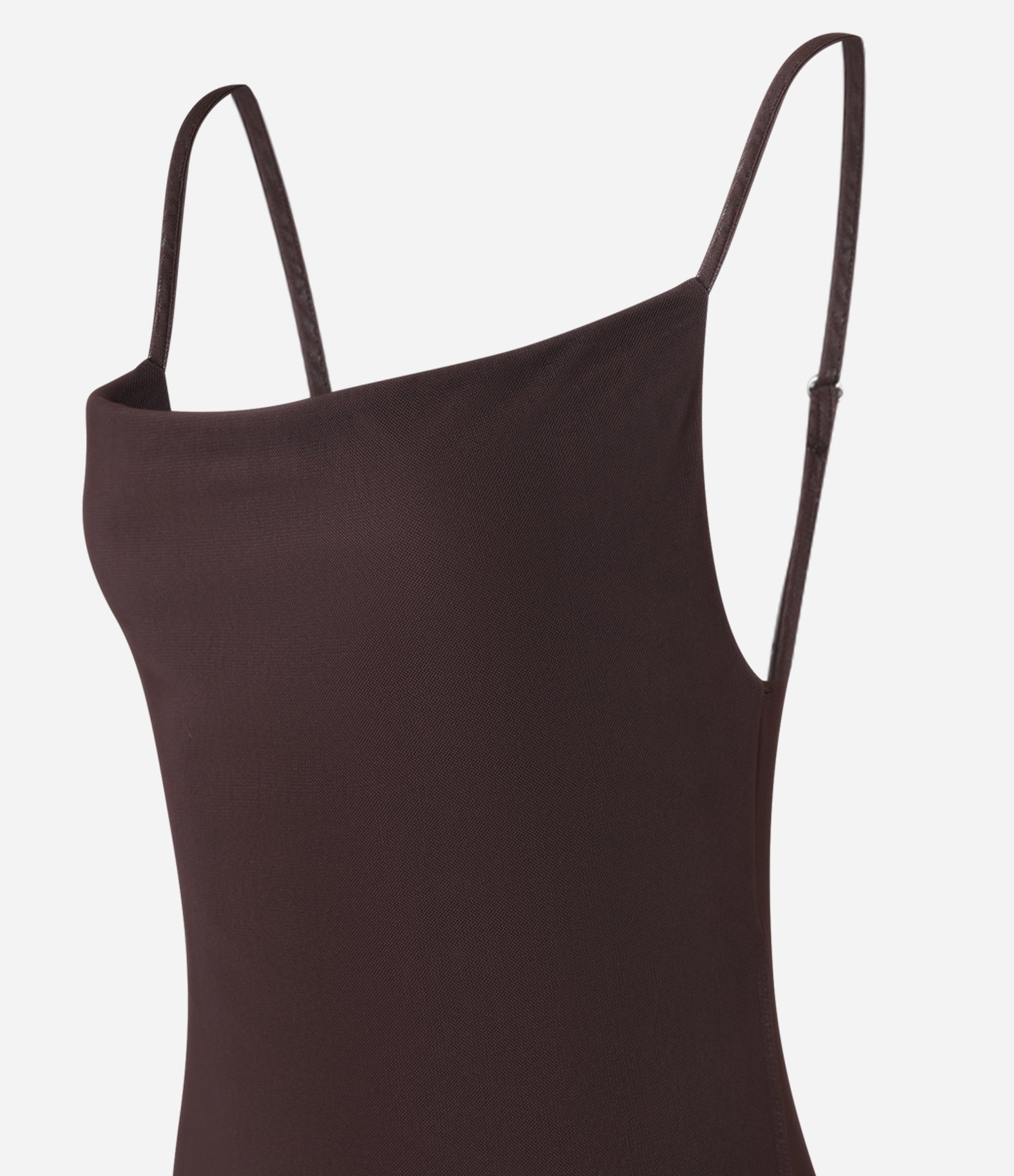 Vestido New Midi em Tule com Decote Degagê Marrom 6