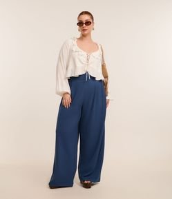 Calça Pantalona Crepe com Lastex nas Costas Curve & Plus Size