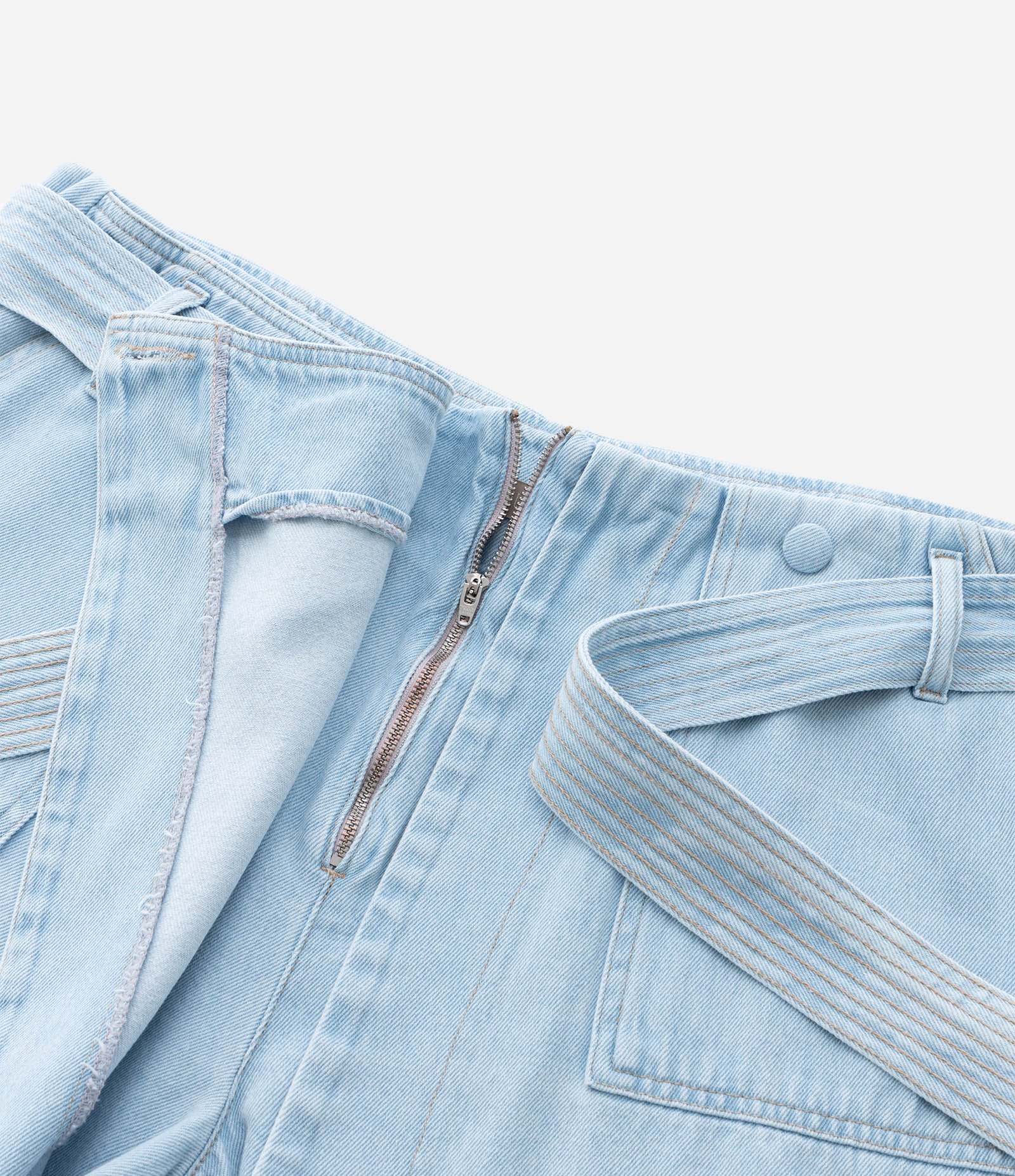 Short Saia e Jeans Transpassado e Amarração Curve & Plus Size Azul 7