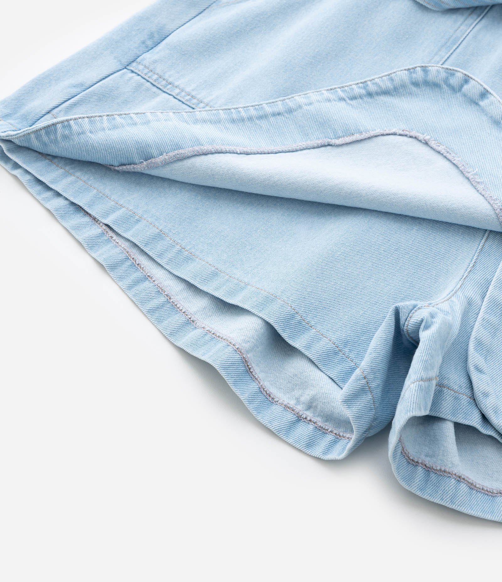 Short Saia e Jeans Transpassado e Amarração Curve & Plus Size Azul 8