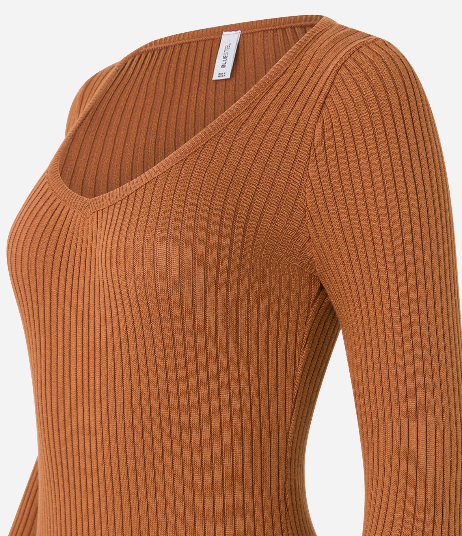 Vestido Long Midi em Tricô com Textura e Fenda Marrom 8