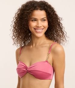 Biquini Top Bandeau em Microfibra com Bojo Removível e Alças Diferenciadas
