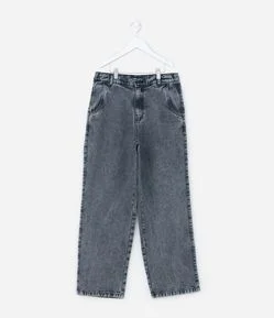 Calça Baggy Infantil em Jeans - Tam 7 a 14 Anos