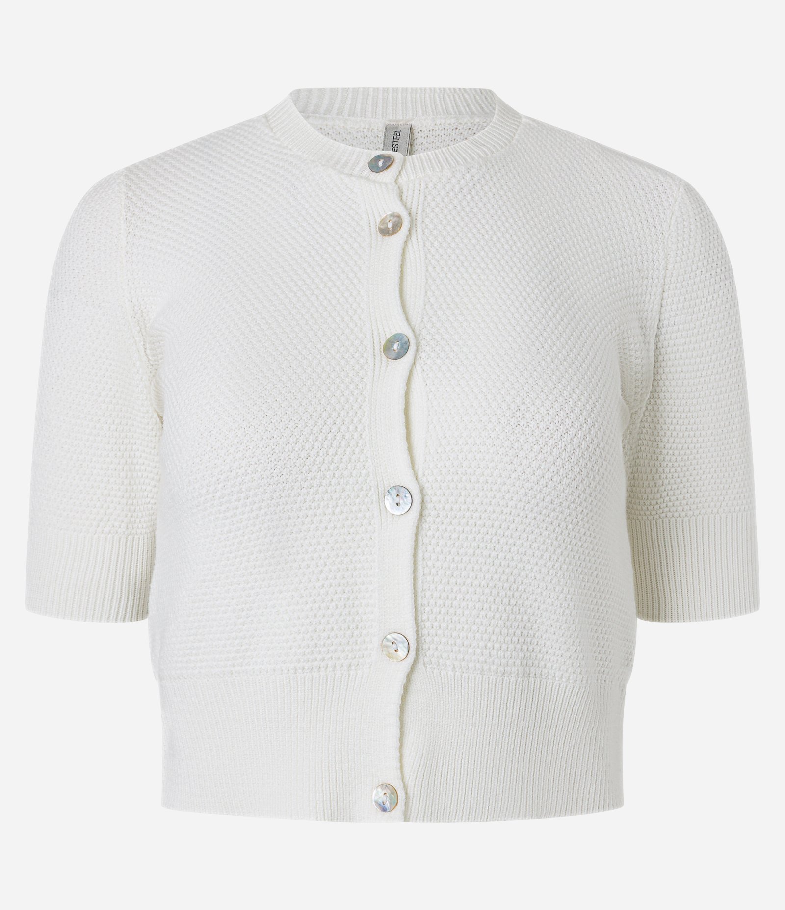 Blusa em Tricô com Botões Frontais Branco 4