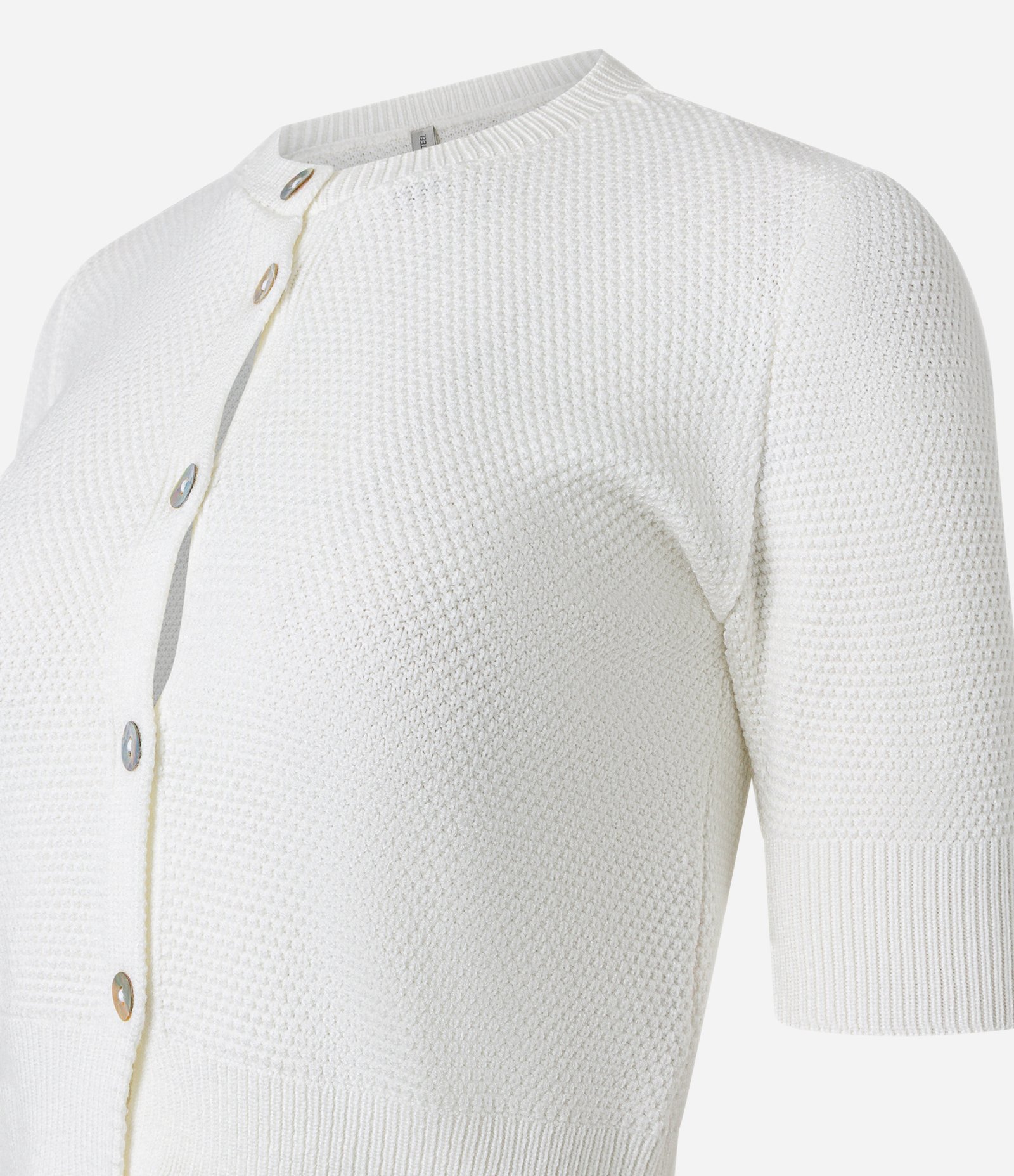 Blusa em Tricô com Botões Frontais Branco 5