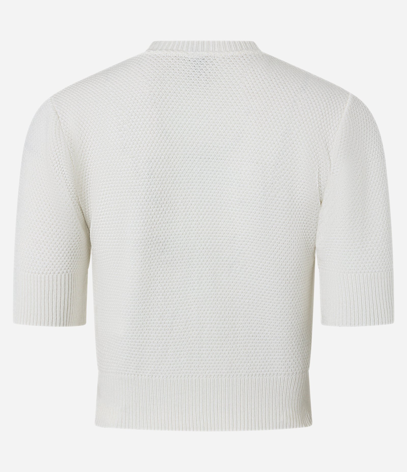 Blusa em Tricô com Botões Frontais Branco 6