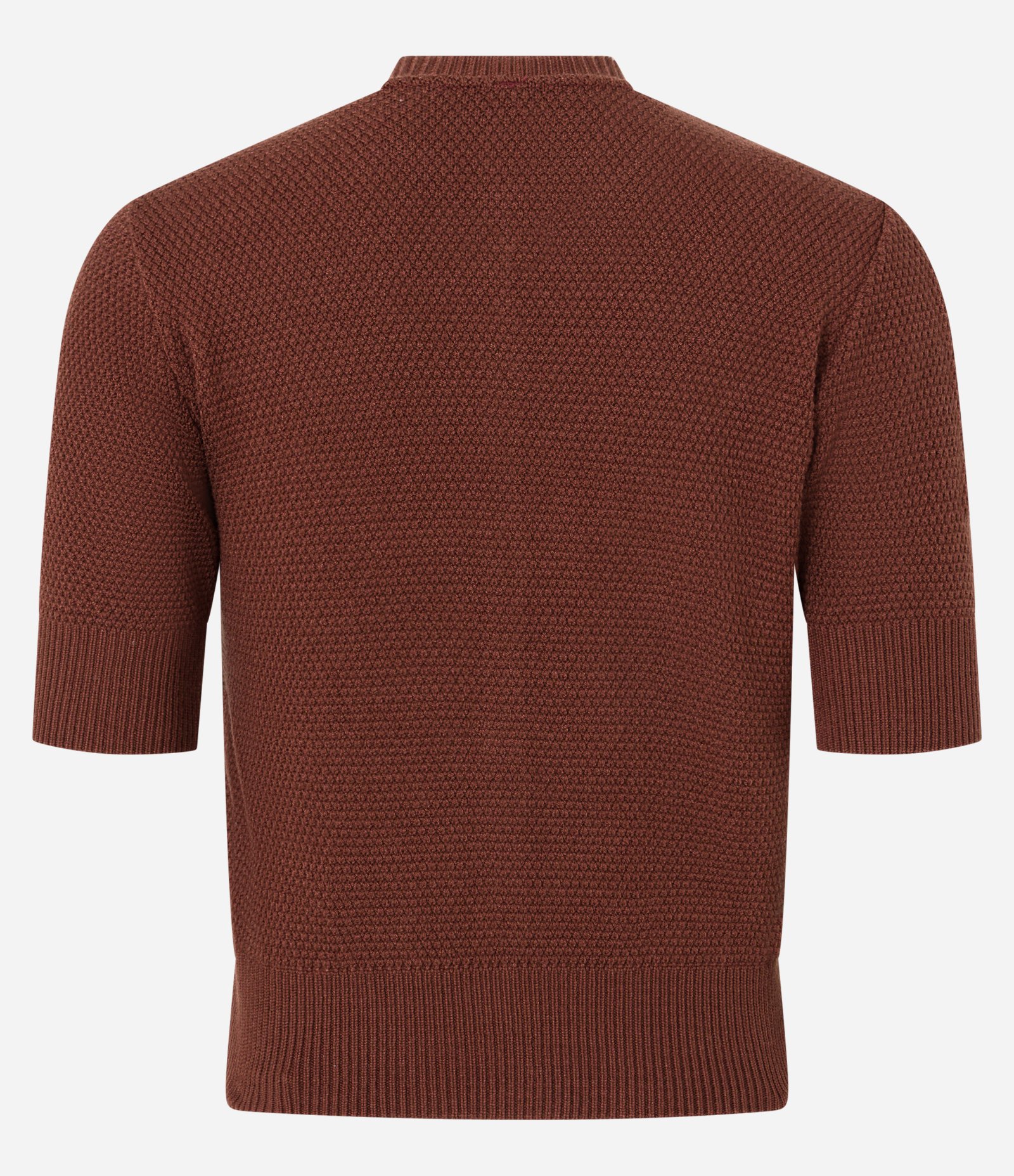 Blusa em Tricô com Botões Frontais Marrom 6