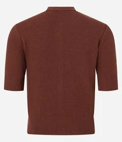 Blusa em Tricô com Botões Frontais