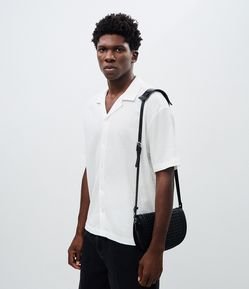 Camisa Boxy em Jacquard com Texturizado Bowling